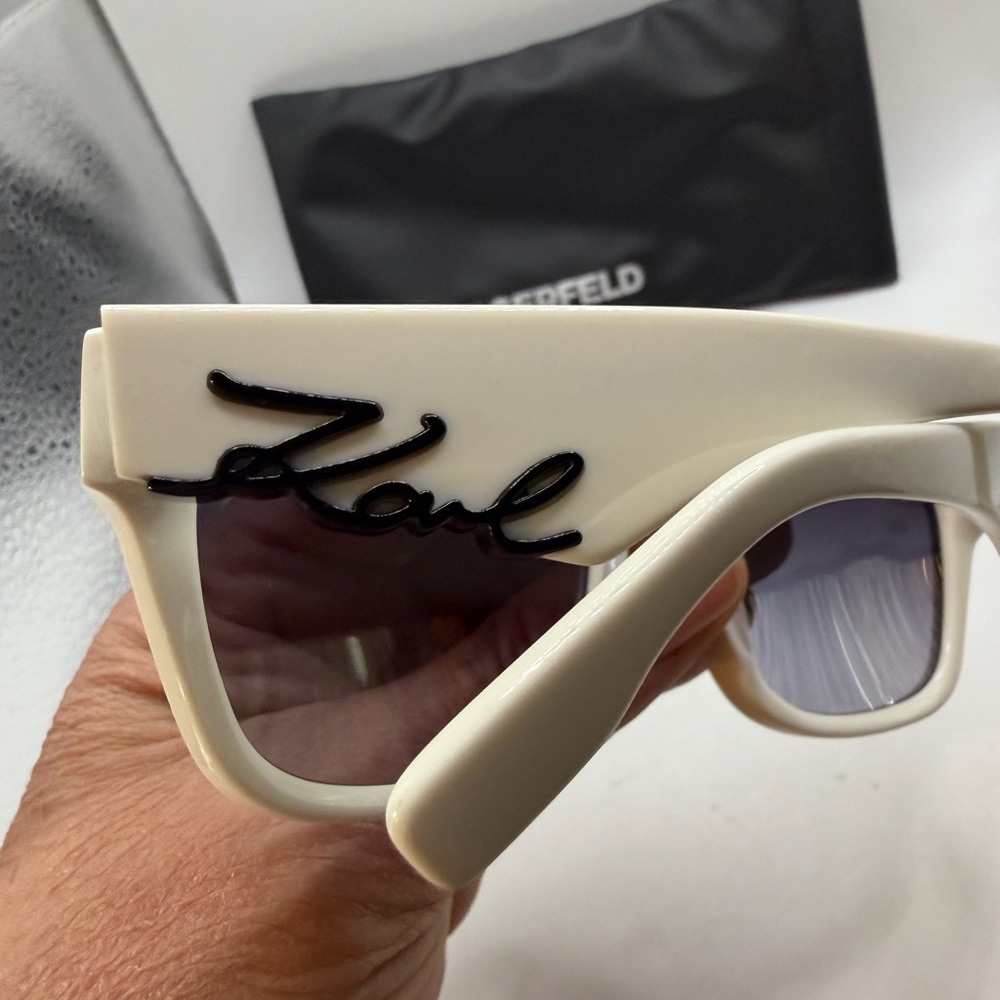 Karl Lagerfeld Cream Sunglasses with Black Case - Picture 6 of 9